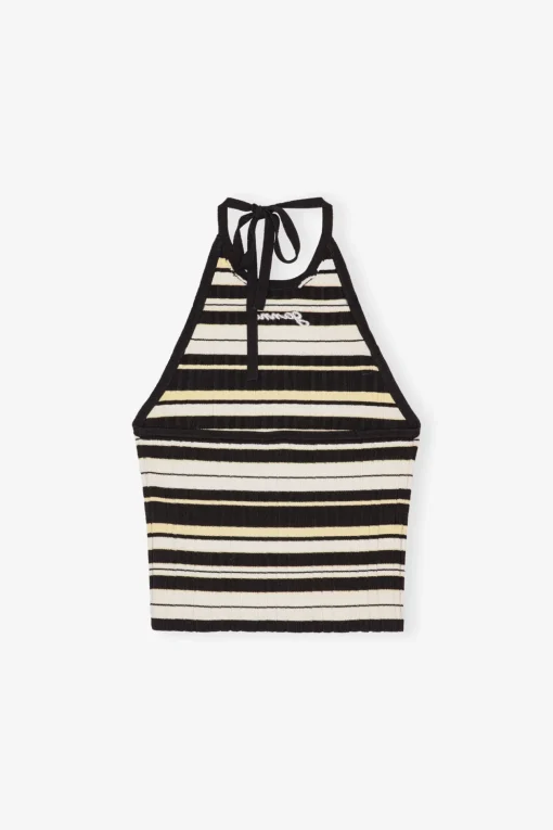 GANNI Fabrics Of The Future | Plus Size Klær<Future Rib Halterneck-topp Multicolour