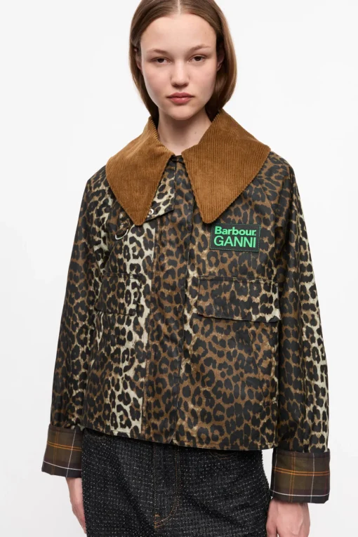 GANNI Kåper & Jakker<x Barbour Print Waxed-anorakk Leopard