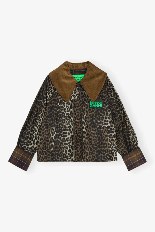 GANNI Kåper & Jakker<x Barbour Print Waxed-anorakk Leopard