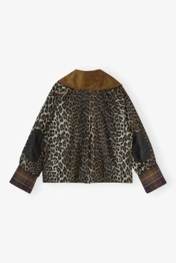 GANNI Kåper & Jakker<x Barbour Print Waxed-anorakk Leopard