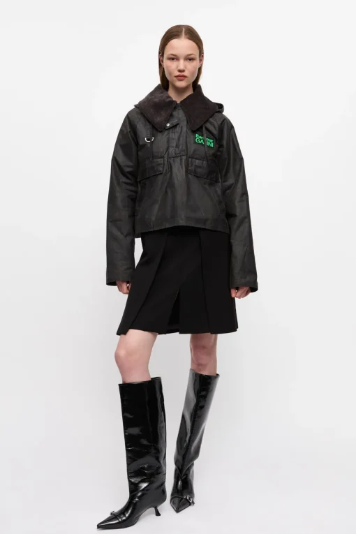 GANNI Kåper & Jakker<x Barbour Tartan Waxed-anorakk DarkGreen