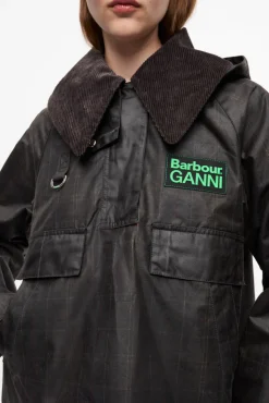 GANNI Kåper & Jakker<x Barbour Tartan Waxed-anorakk DarkGreen