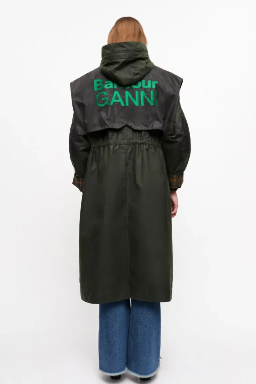 GANNI Kåper & Jakker<x Barbour Waxed-parkasjakke DarkGreen