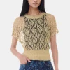 GANNI Strikkeplagg<Gold Metallic-topp Golden