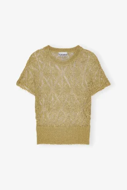 GANNI Strikkeplagg<Gold Metallic-topp Golden