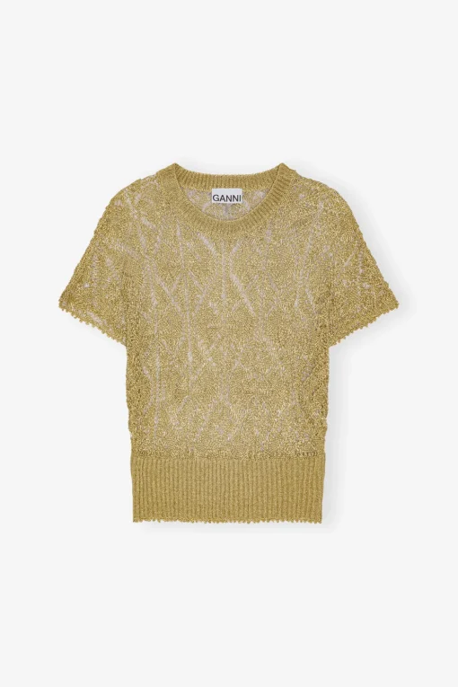 GANNI Strikkeplagg<Gold Metallic-topp Golden