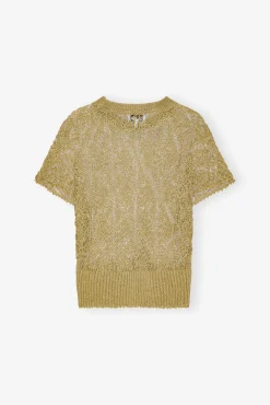 GANNI Strikkeplagg<Gold Metallic-topp Golden