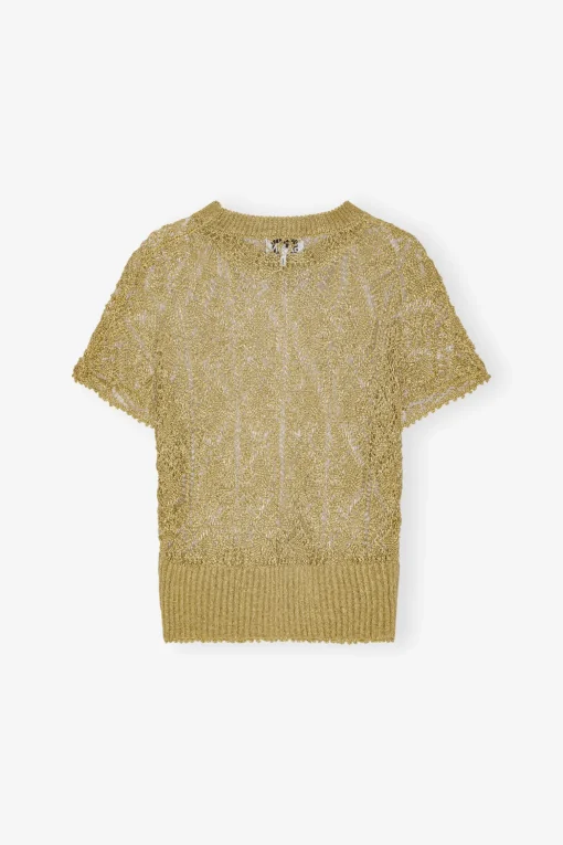 GANNI Strikkeplagg<Gold Metallic-topp Golden