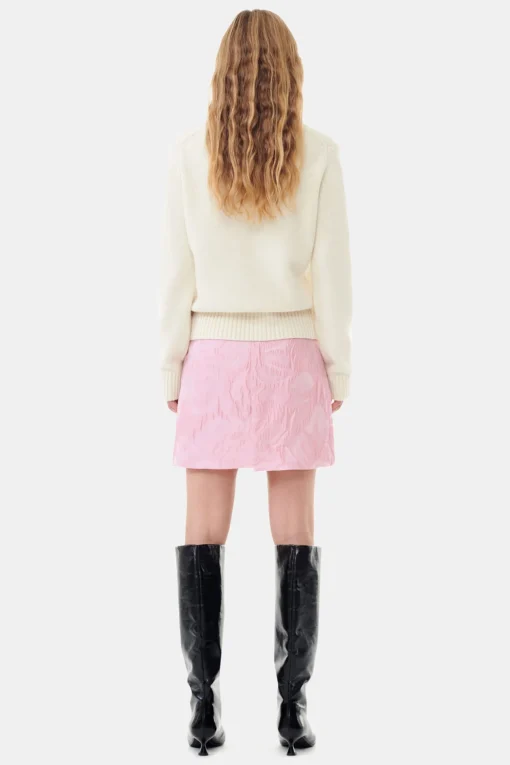 GANNI Strikkeplagg<Graphic Soft Wool Mix O-Neck Egret
