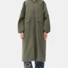 GANNI Plus Size Klær | Kåper & Jakker<Green Tech Seersucker Oversized Shell-kåpe Beetle