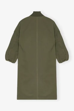 GANNI Plus Size Klær | Kåper & Jakker<Green Tech Seersucker Oversized Shell-kåpe Beetle
