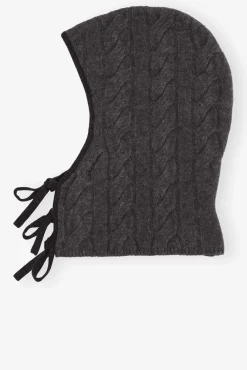GANNI Skjerf | Hatter<Grey and Black Cashmere Mix Balaclava Phantom