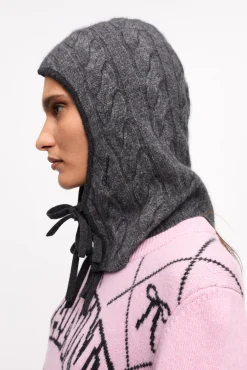 GANNI Skjerf | Hatter<Grey and Black Cashmere Mix Balaclava Phantom