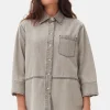 GANNI Fabrics Of The Future | Plus Size Klær<Grey Future Denim Oversized-skjorte GrayQuill