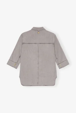 GANNI Fabrics Of The Future | Plus Size Klær<Grey Future Denim Oversized-skjorte GrayQuill