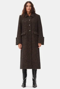 GANNI Trending Now | Kåper & Jakker<Herringbone Wool-kåpe Shitake