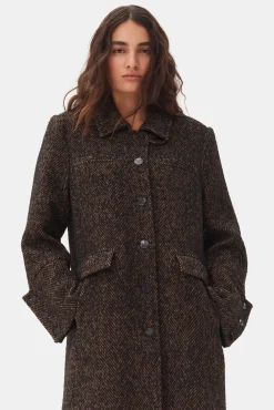 GANNI Trending Now | Kåper & Jakker<Herringbone Wool-kåpe Shitake