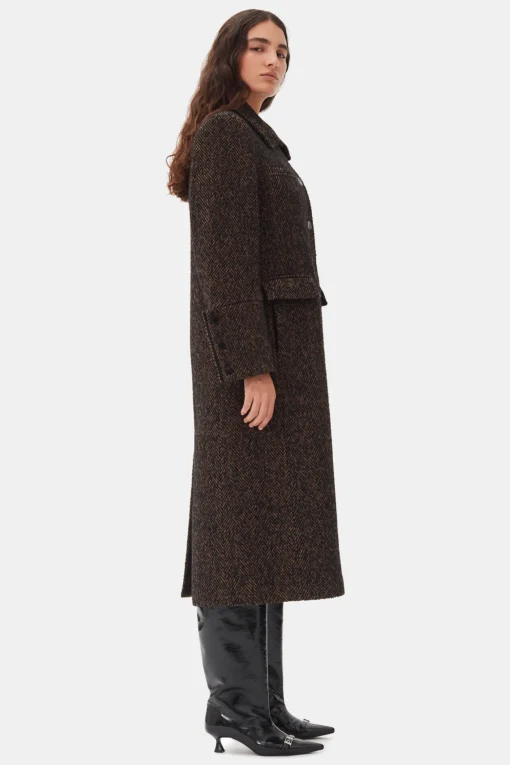 GANNI Trending Now | Kåper & Jakker<Herringbone Wool-kåpe Shitake