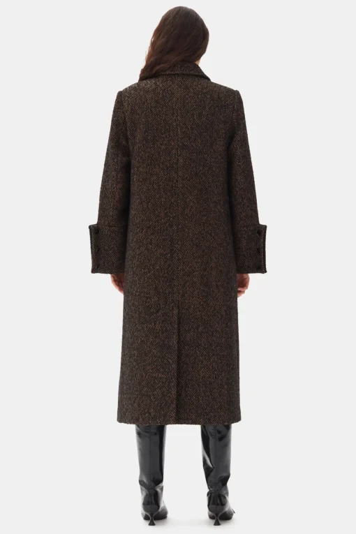 GANNI Trending Now | Kåper & Jakker<Herringbone Wool-kåpe Shitake