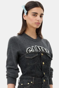 GANNI Accessories Til Hår | Små Gaver<Icy Blue Eyelet Bow-hårspenne IcyBlue