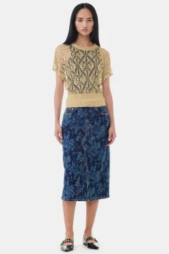 GANNI Sett | Skjørt<Lazer Denim Midi-skjørt MidBlueStone