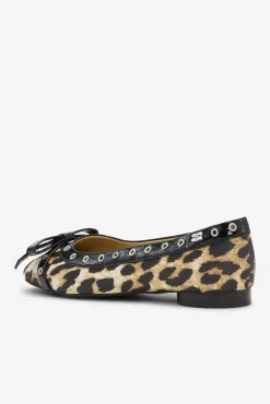 GANNI Sko | Ballerinasko<Leopard Eyelet Bow-ballerinasko LeopardPrint