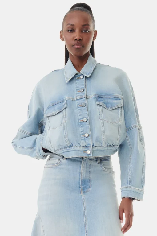 GANNI Sett | Denimklær<Light Blue Denim Bomber-jakke TintWash