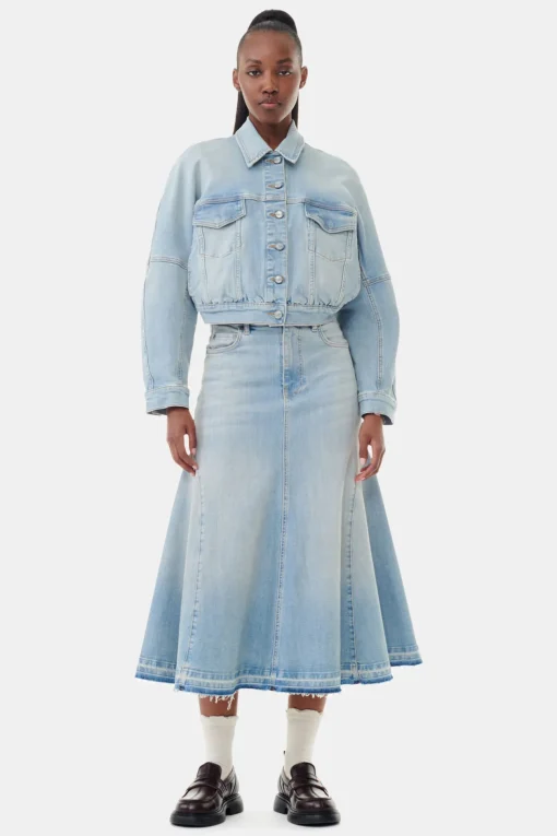 GANNI Sett | Denimklær<Light Blue Denim Bomber-jakke TintWash