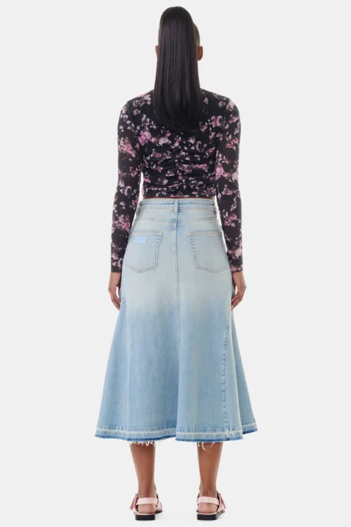 GANNI Sett | Skjørt<Light Blue Denim Midi-skjørt TintWash