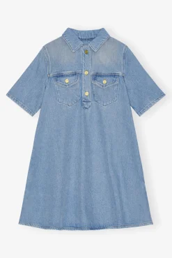 GANNI Denimklær | Kjoler<Light Blue Denim Mini-kjole TintWash