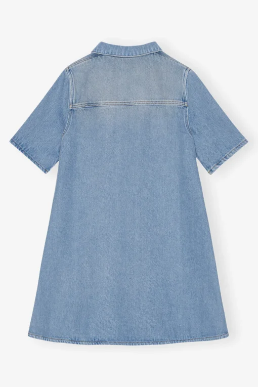 GANNI Denimklær | Kjoler<Light Blue Denim Mini-kjole TintWash