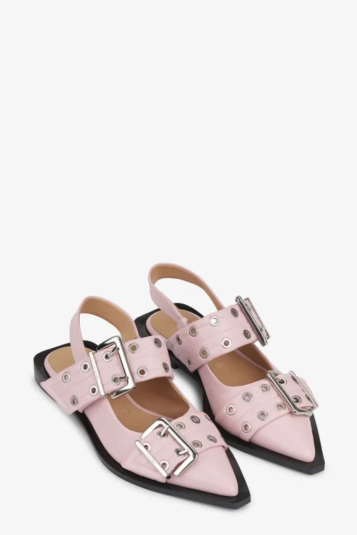 GANNI Sko | Ballerinasko<Light Pink Feminine Buckle Ballerinas ChalkPink