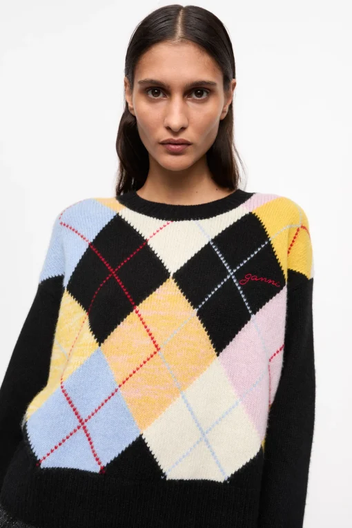 GANNI Ganni Exclusives | Strikkeplagg<Harlequin-genser Multicolour
