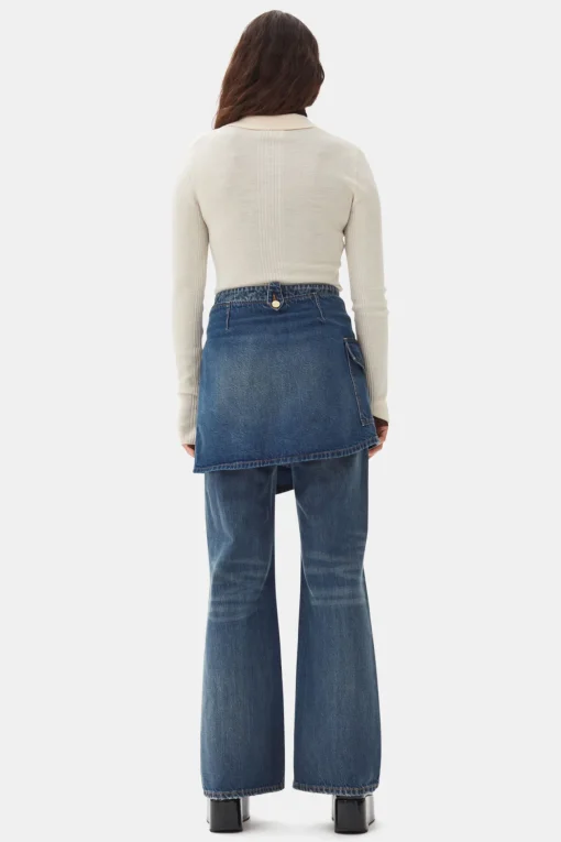 GANNI Ganni Exclusives | Strikkeplagg<Off-white Knitted-poloskjorte Egret