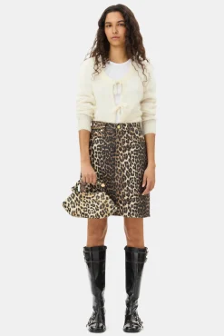 GANNI Ganni Exclusives | Strikkeplagg<Off-white Tie String-cardigan Egret