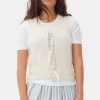GANNI Strikkeplagg<Off-white Tie String-vest Egret