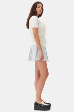 GANNI Strikkeplagg<Off-white Tie String-vest Egret