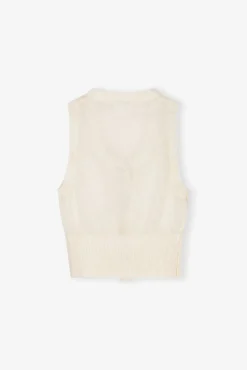 GANNI Strikkeplagg<Off-white Tie String-vest Egret