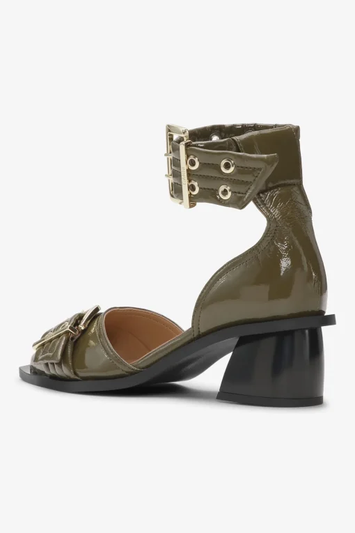 GANNI Sko | Hæler<Olive Green Feminine Buckle Open Cut-pumps MilitaryOlive