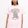 GANNI Plus Size Klær | Ganni Exclusives<Pink Basic Jersey Leopard Relaxed-T-skjorte ChalkPink