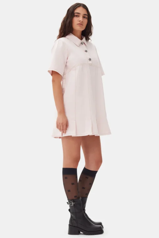 GANNI Sett | Denimklær<Pink Denim Mini-kjole ChalkPink
