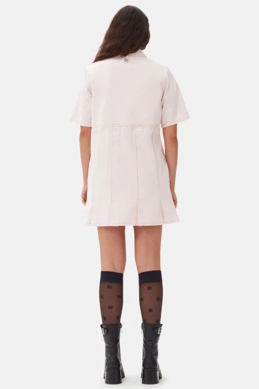 GANNI Sett | Denimklær<Pink Denim Mini-kjole ChalkPink