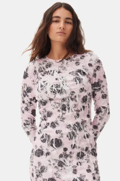 GANNI Plus Size Klær | Kjoler<Pink Floral Printed-kjole Corsage
