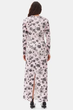GANNI Plus Size Klær | Kjoler<Pink Floral Printed-kjole Corsage