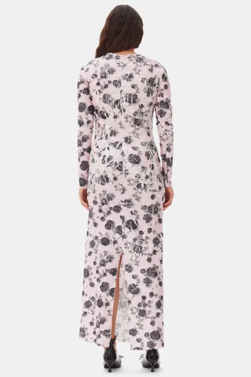GANNI Plus Size Klær | Kjoler<Pink Floral Printed-kjole Corsage