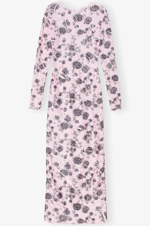 GANNI Plus Size Klær | Kjoler<Pink Floral Printed-kjole Corsage