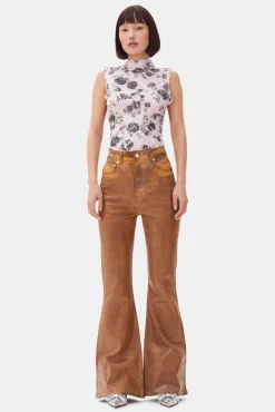 GANNI Plus Size Klær | Topper<Pink Floral Printed-topp Corsage