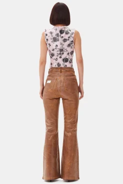 GANNI Plus Size Klær | Topper<Pink Floral Printed-topp Corsage