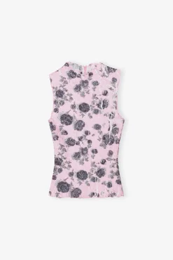 GANNI Plus Size Klær | Topper<Pink Floral Printed-topp Corsage