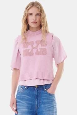 GANNI Plus Size Klær | Ganni Exclusives<Pink Graphic-vest FragrantLilac